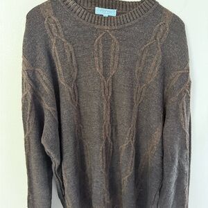 Allora Dark Brown Knit Sweater size XL wool blend Vintage